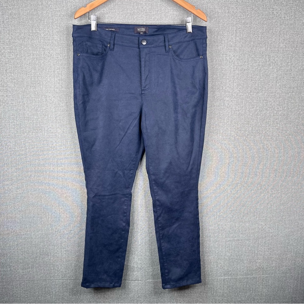 NYDJ Alina Skinny Jeans Size 14P Faux Suede Blue